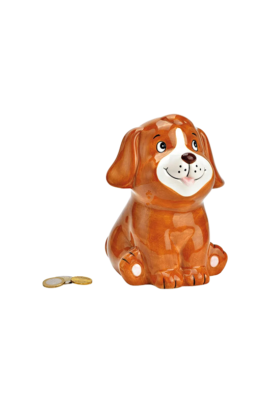 ყულაბა კერამიკის ლეკვის ფორმის